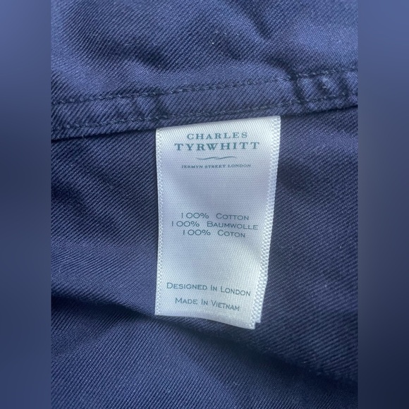 Charles Tyrwhitt Men Blue Button Up Shirt Size 15.5 - Picture 7 of 9